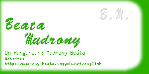 beata mudrony business card